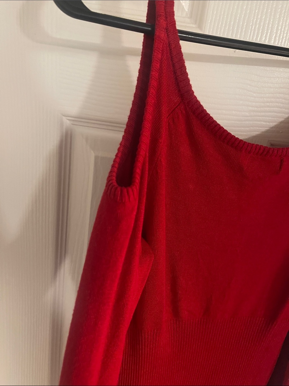 Guess Red Rhinestone Logo Cold-Shoulder - Picture 4 of 5